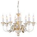 Ideal Lux - Lampadario a sospensione con catena FIRENZE 8xE14/40W/230V diametro 64 cm bianco/oro